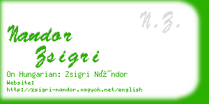 nandor zsigri business card